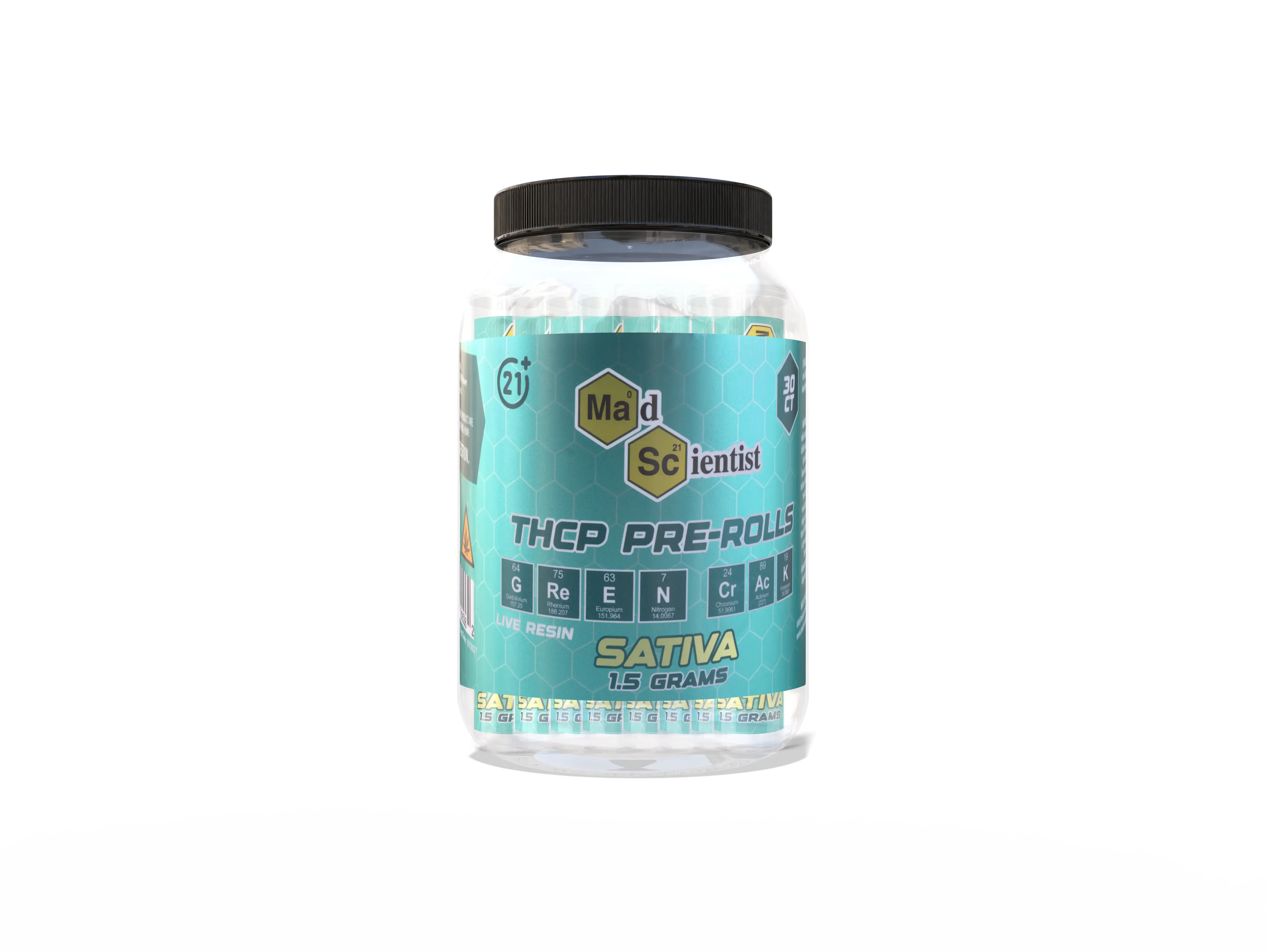 Live Resin Pre Rolls - 1.5 GM 30ct Jar with Tube Madscientistusa