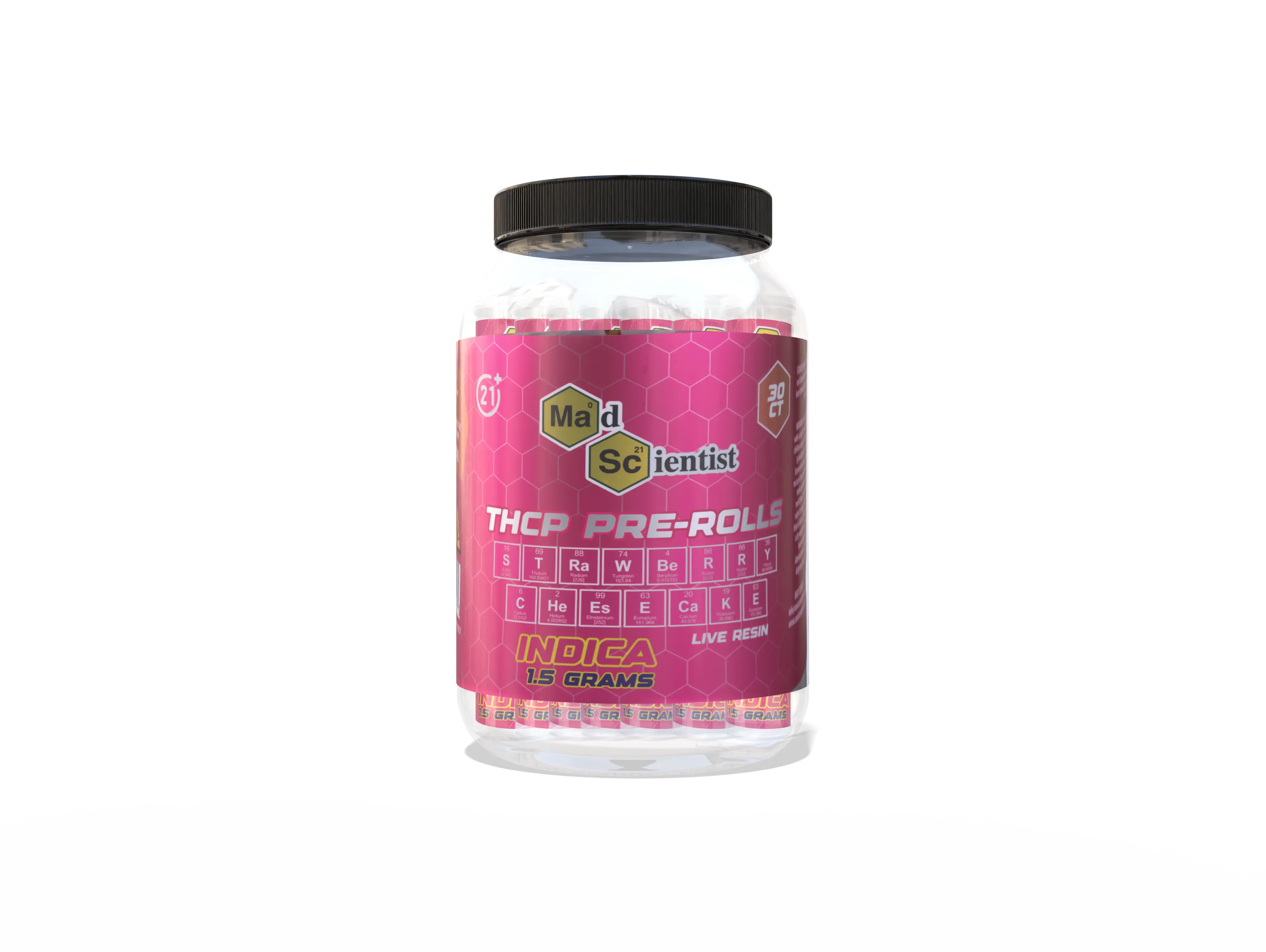 Live Resin Pre Rolls - 1.5 GM 30ct Jar with Tube Madscientistusa