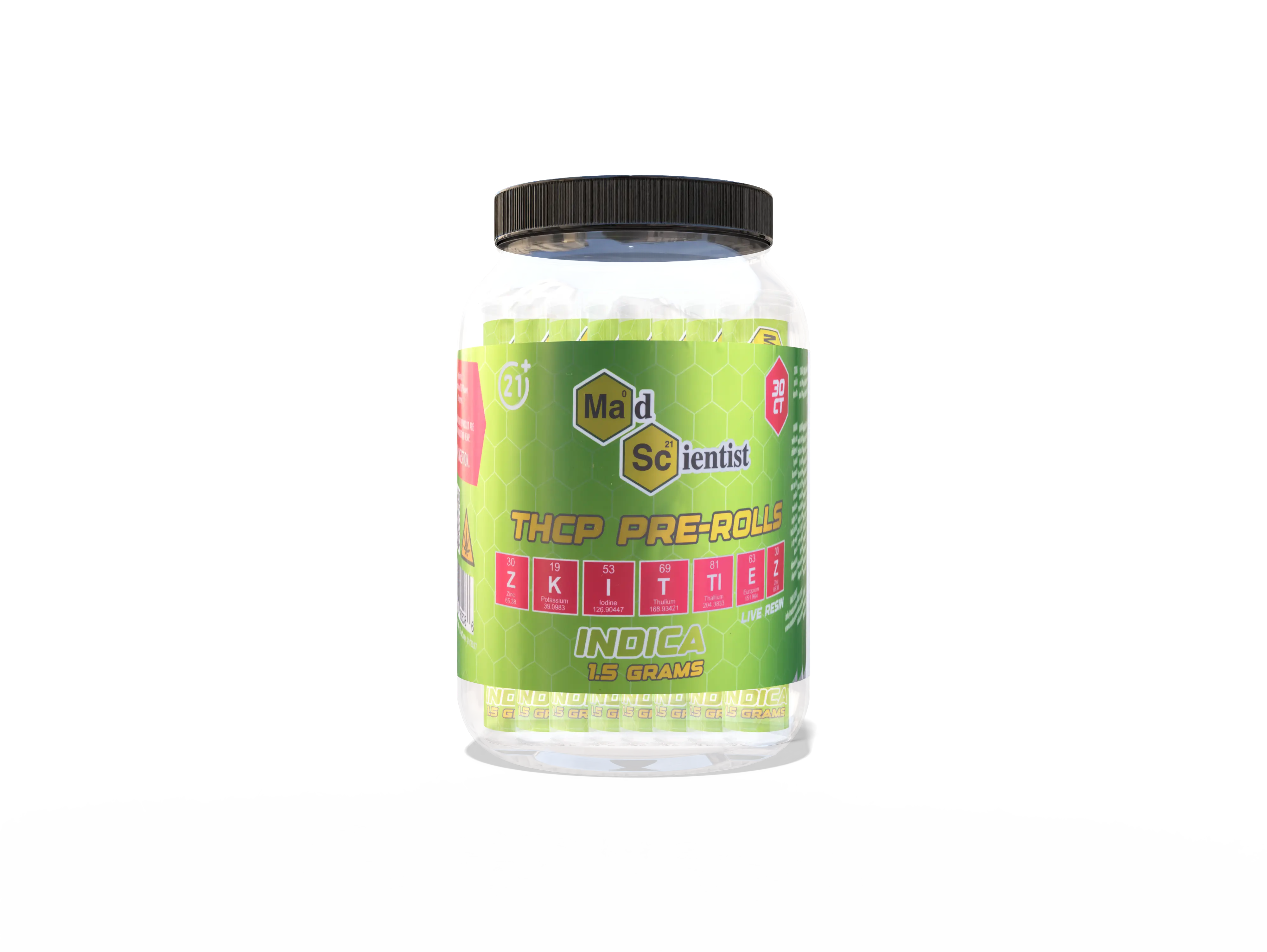 Live Resin Pre Rolls - 1.5 GM 30ct Jar with Tube Madscientistusa