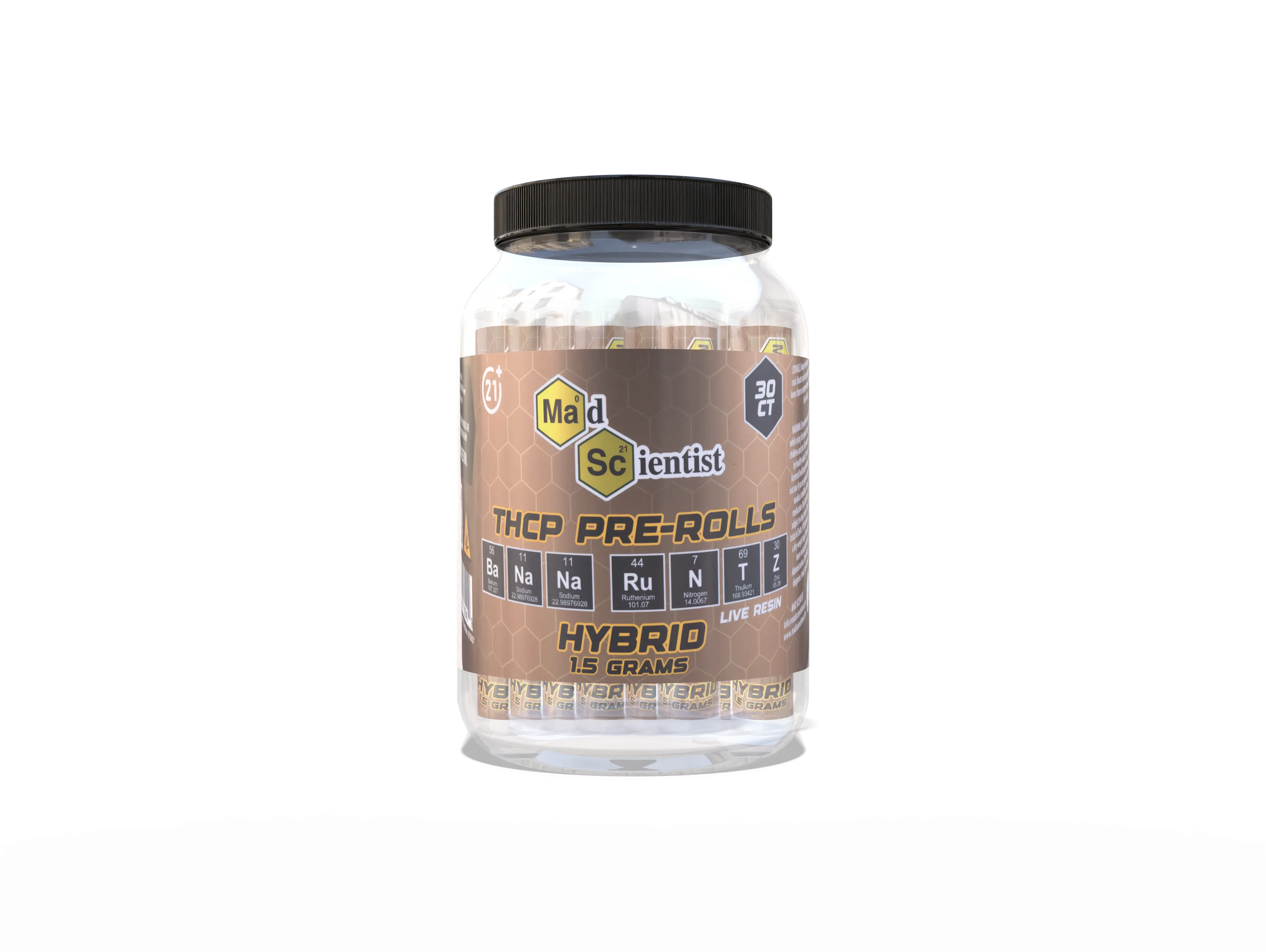 Live Resin Pre Rolls - 1.5 GM 30ct Jar with Tube Madscientistusa