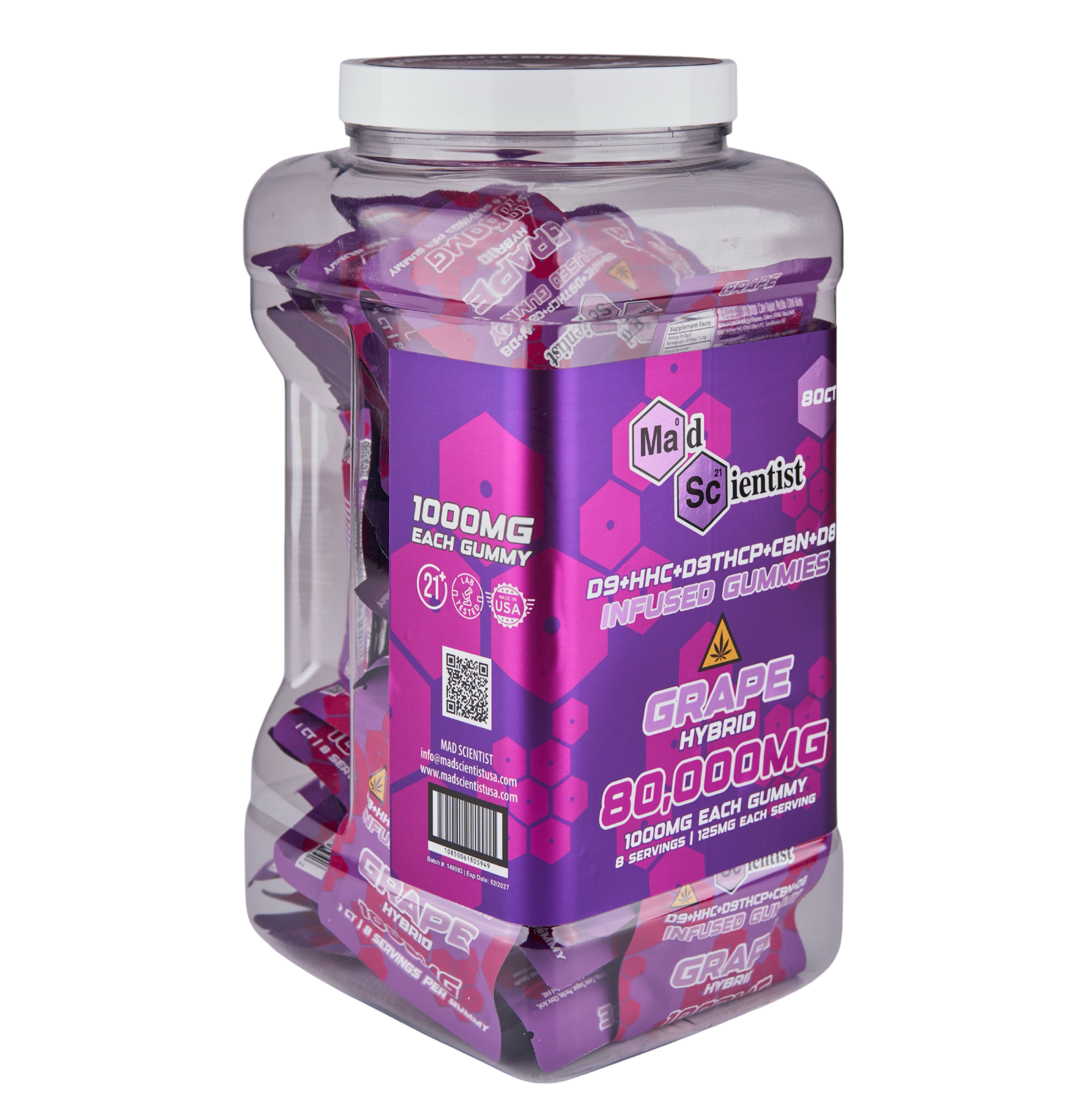 MAD SCIENTIST GUMMY 80000 MG 80 CT JAR - Madscientistusa