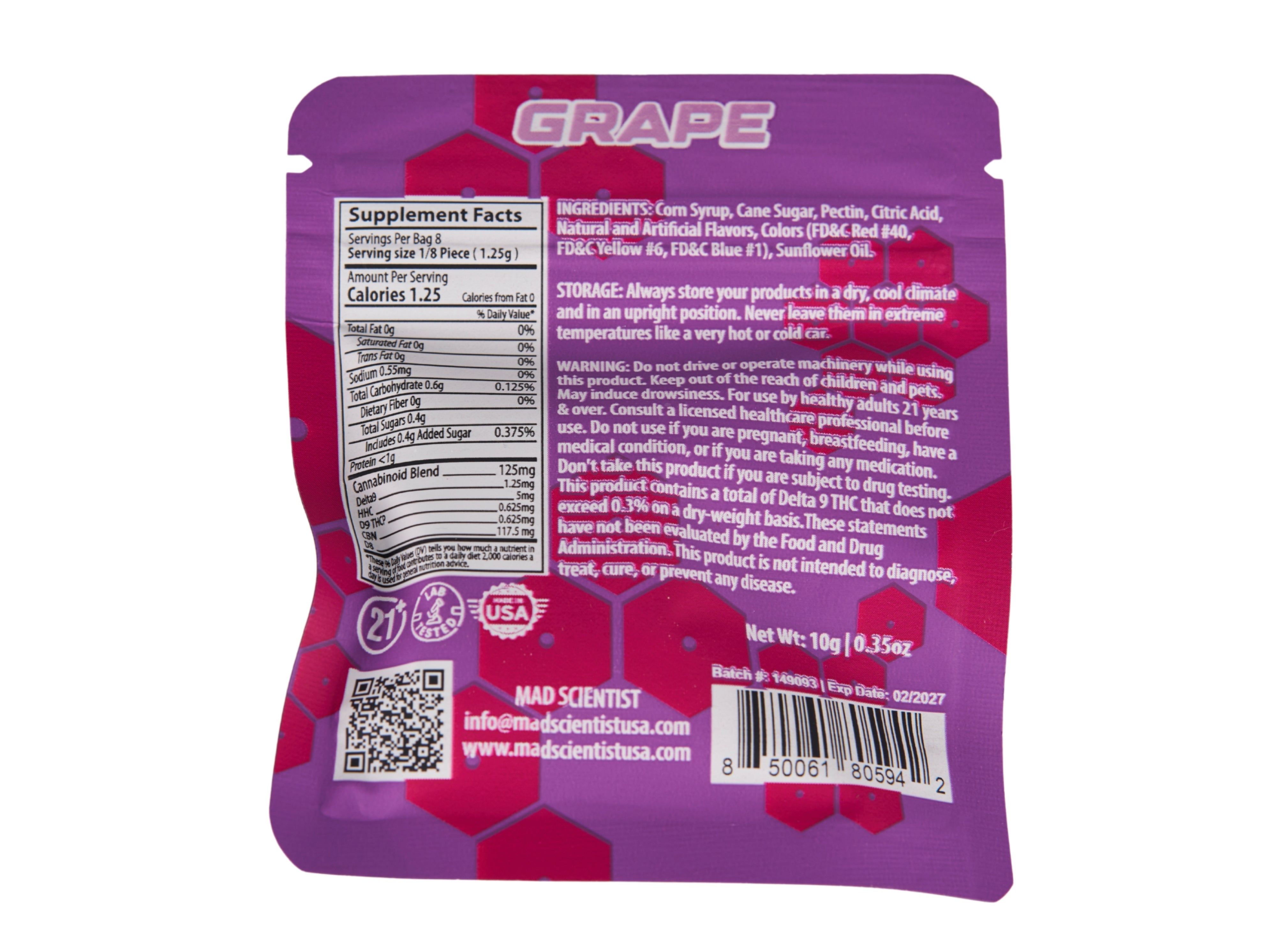 MAD SCIENTIST GUMMY 80000 MG 80 CT JAR - Madscientistusa