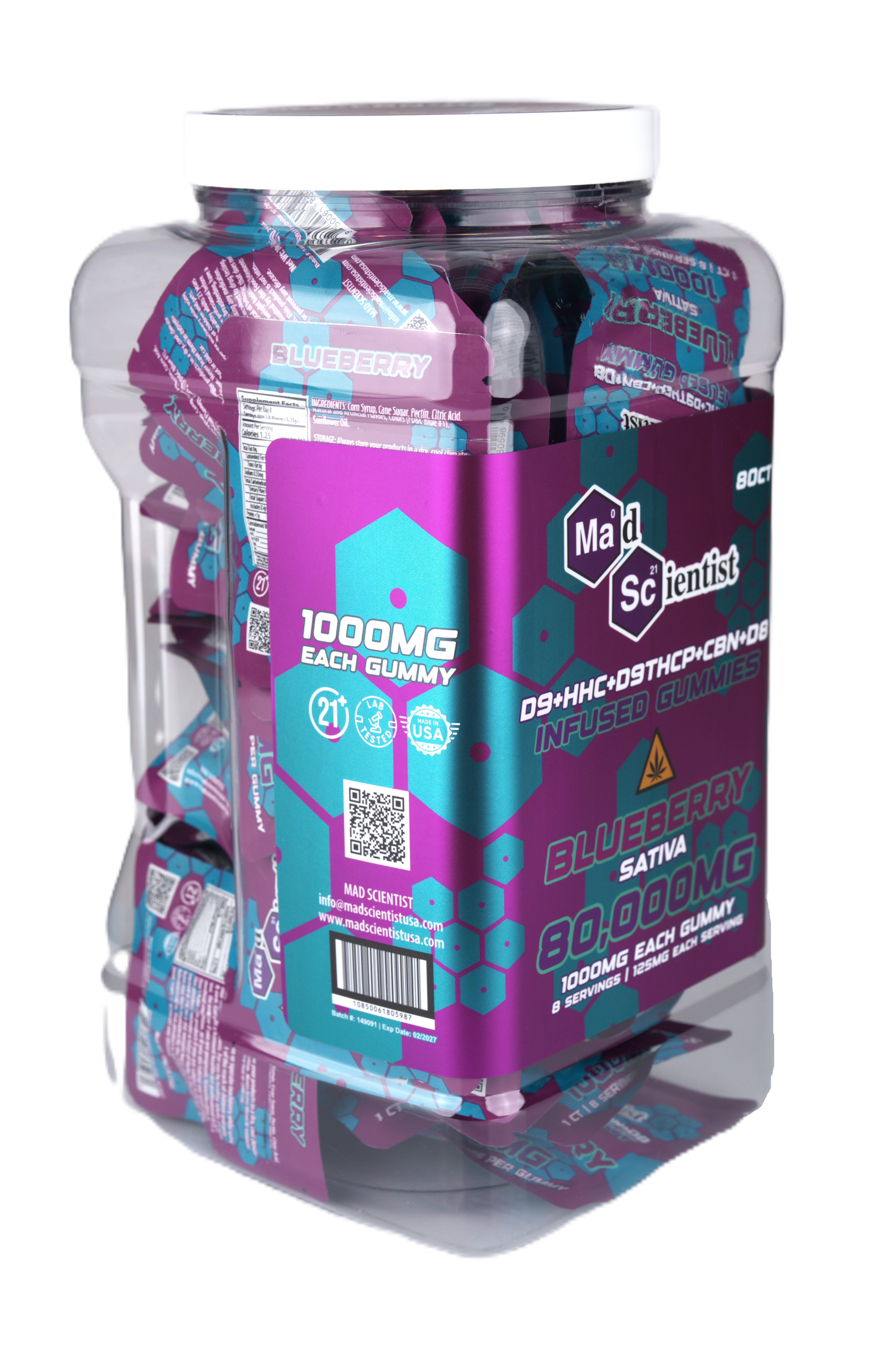 MAD SCIENTIST GUMMY 80000 MG 80 CT JAR - Madscientistusa