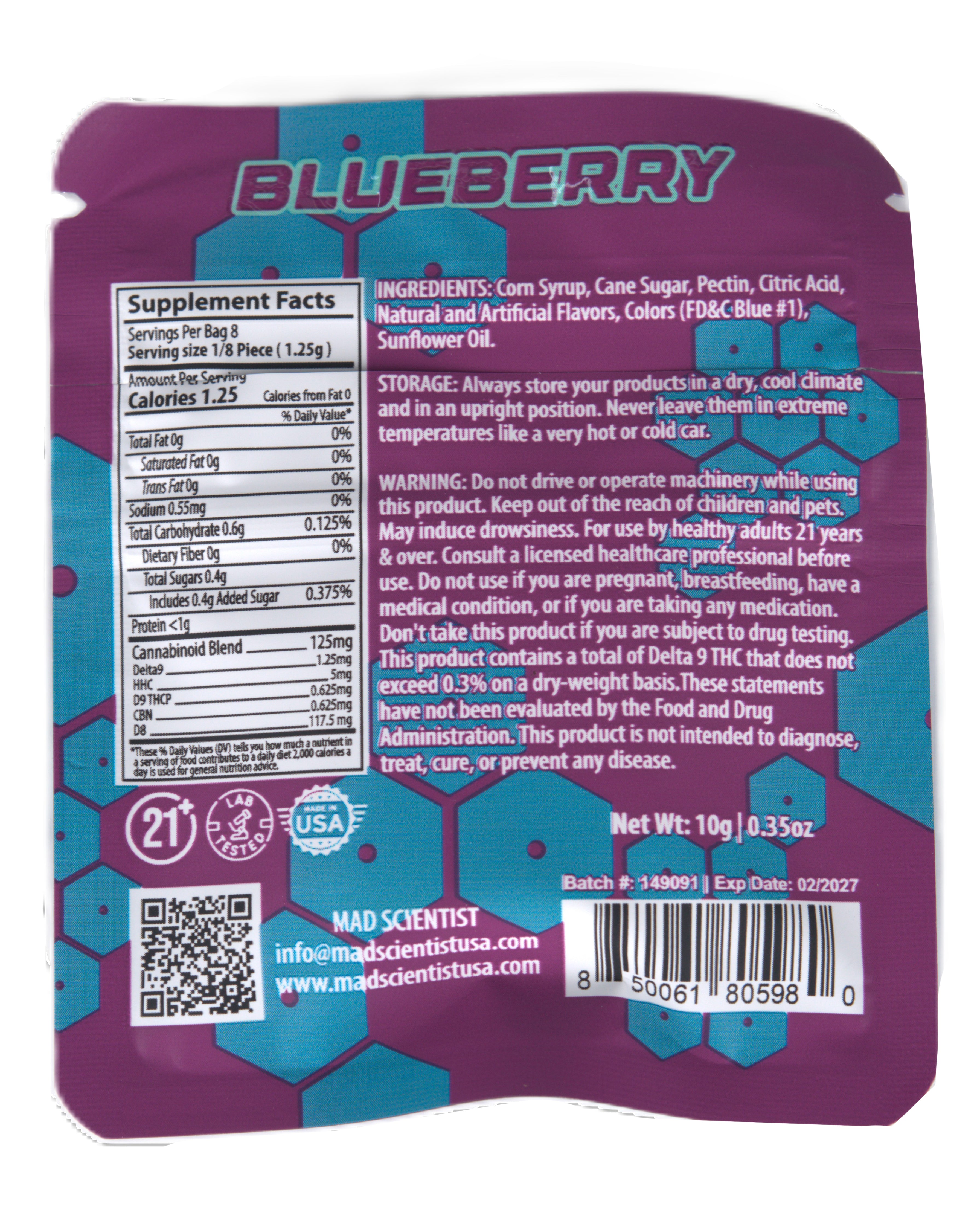 MAD SCIENTIST GUMMY 80000 MG 80 CT JAR - Madscientistusa