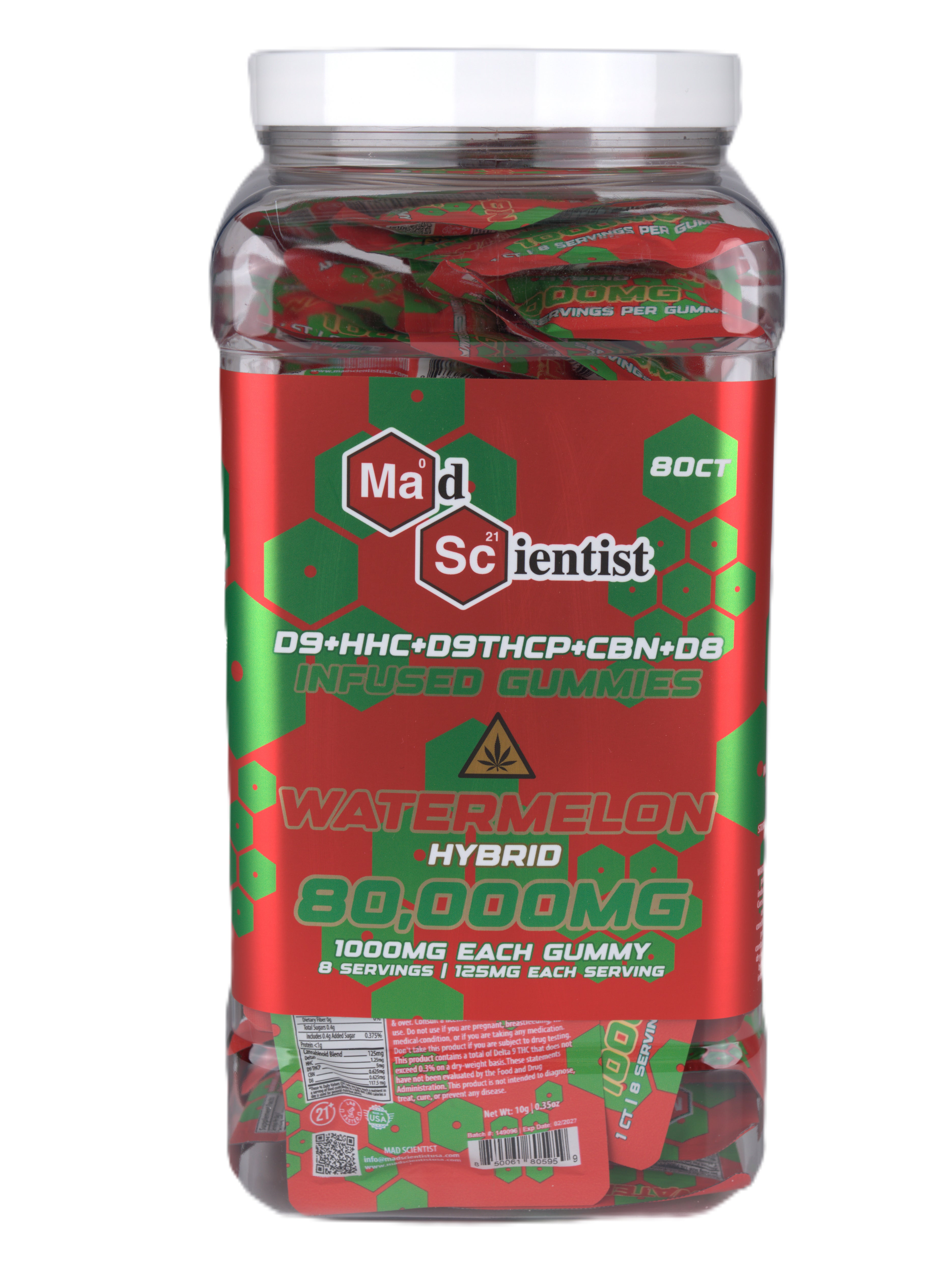 MAD SCIENTIST GUMMY 80000 MG 80 CT JAR - Madscientistusa