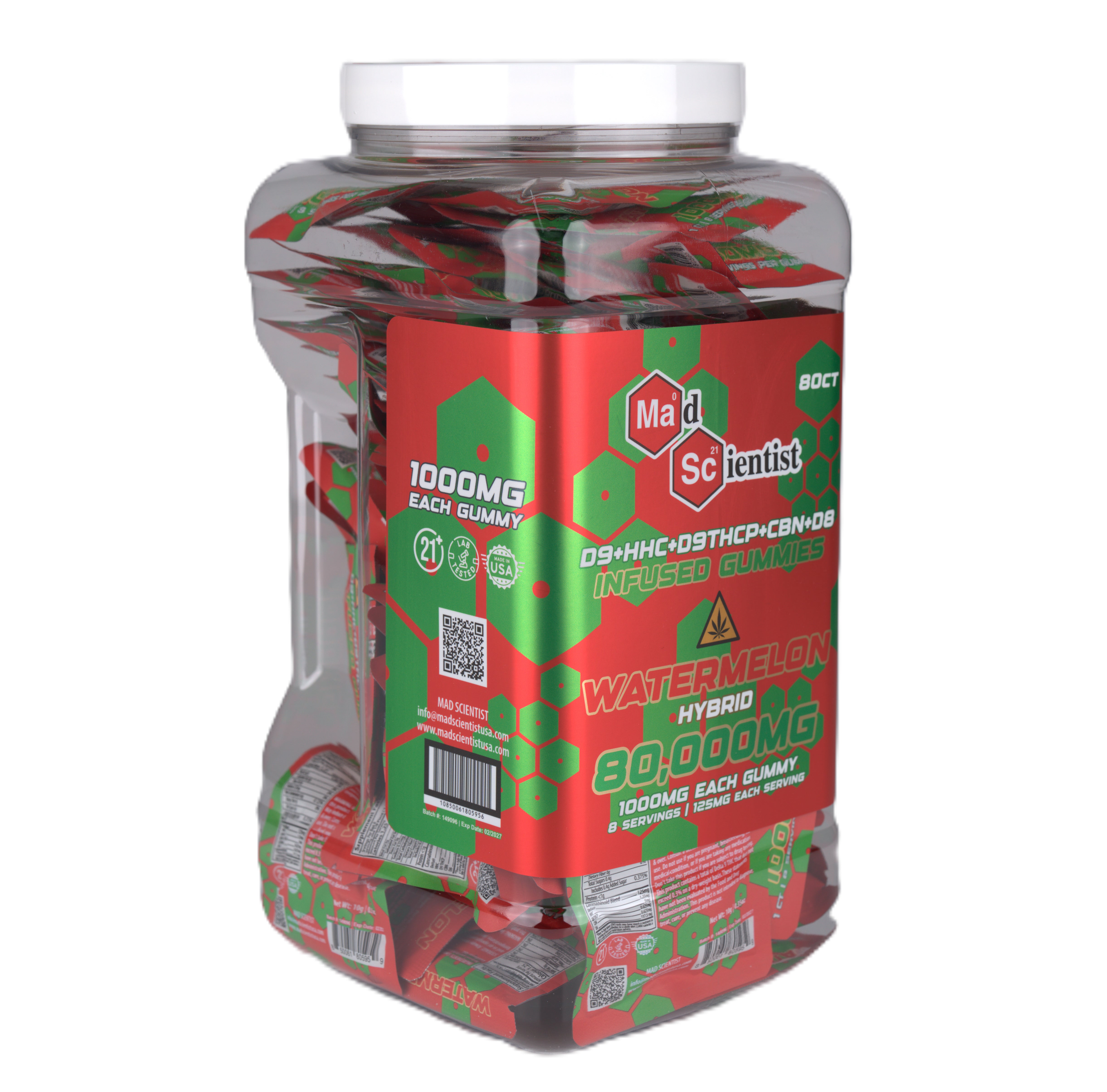 MAD SCIENTIST GUMMY 80000 MG 80 CT JAR - Madscientistusa