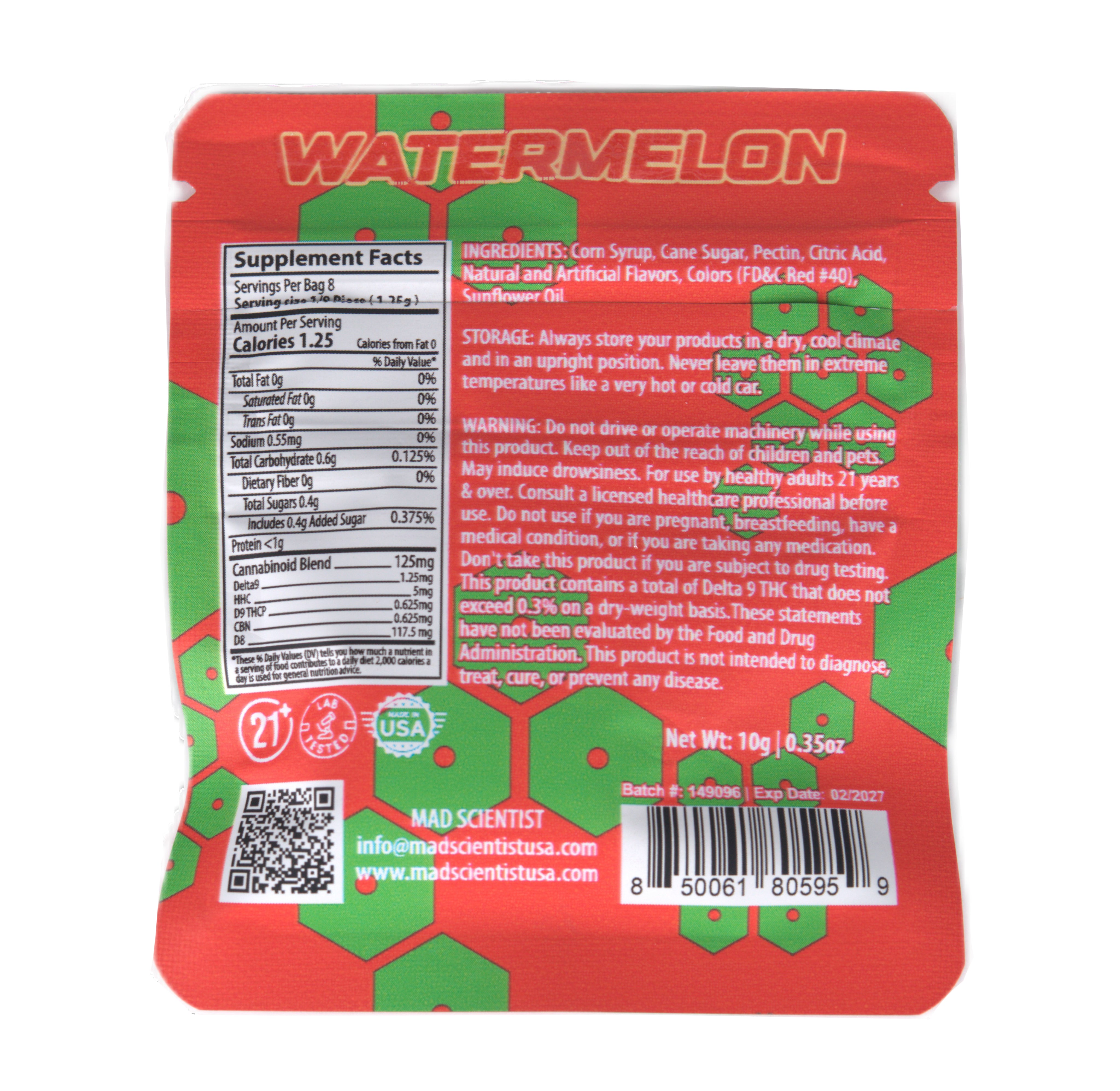 MAD SCIENTIST GUMMY 80000 MG 80 CT JAR - Madscientistusa