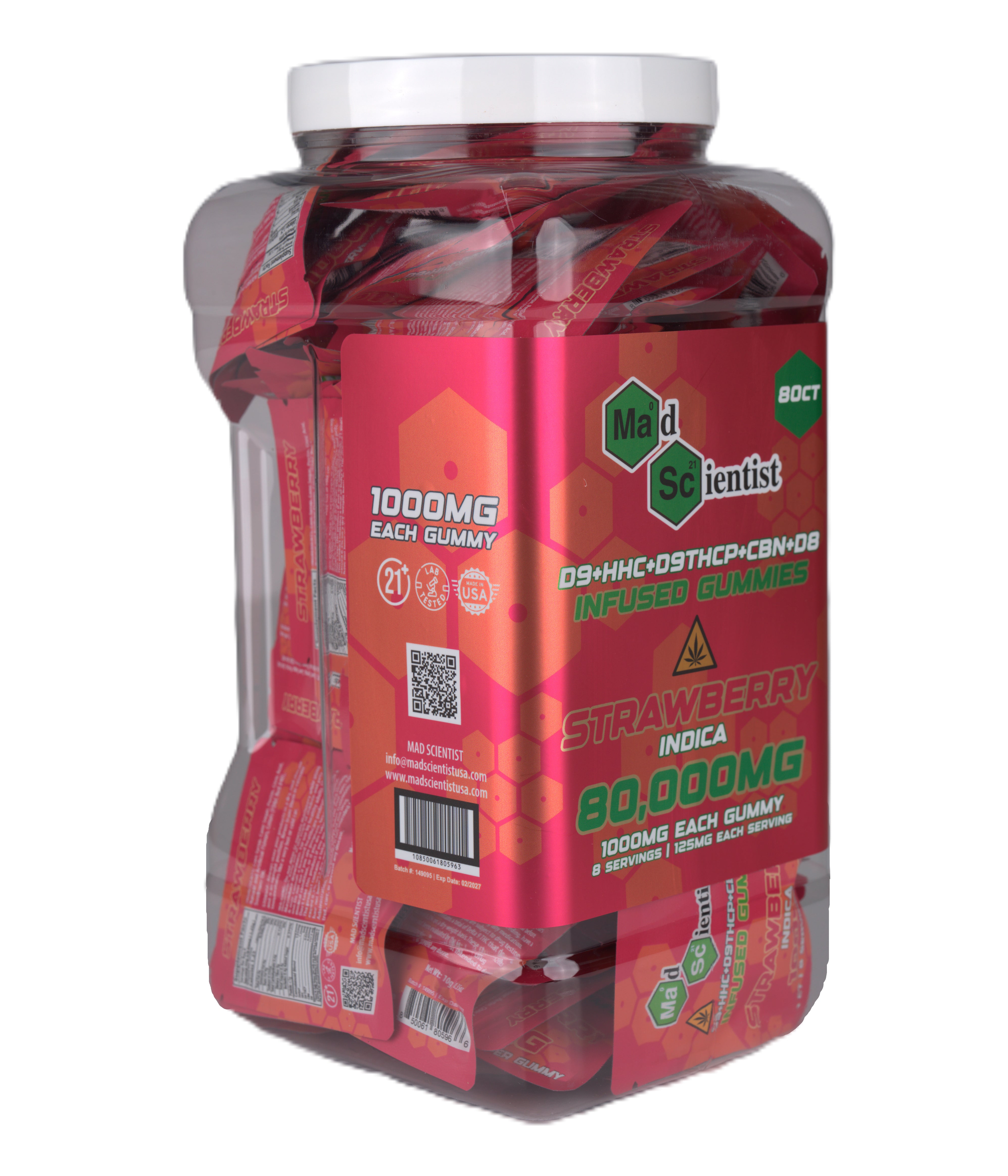 MAD SCIENTIST GUMMY 80000 MG 80 CT JAR - Madscientistusa