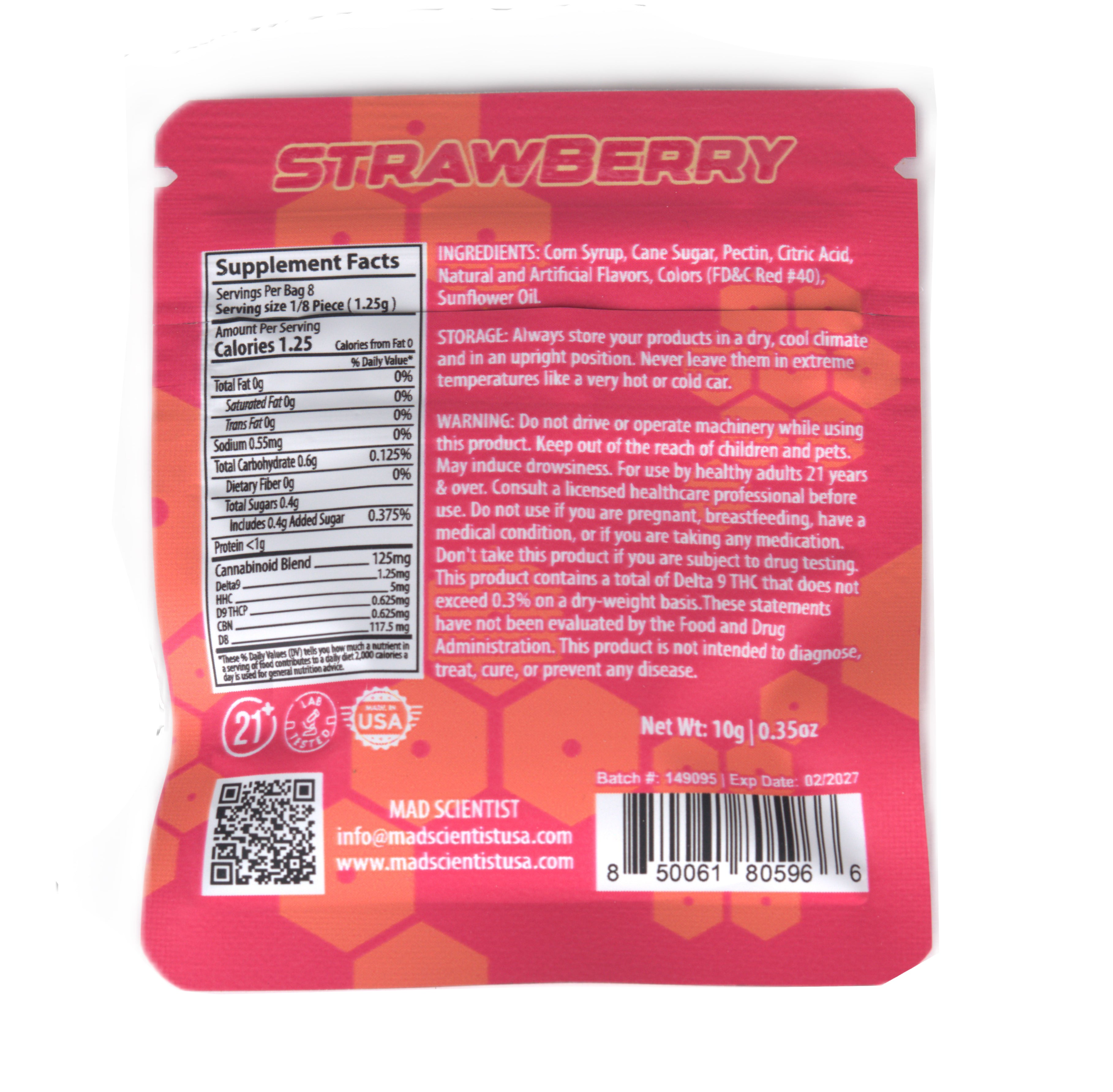 MAD SCIENTIST GUMMY 80000 MG 80 CT JAR - Madscientistusa