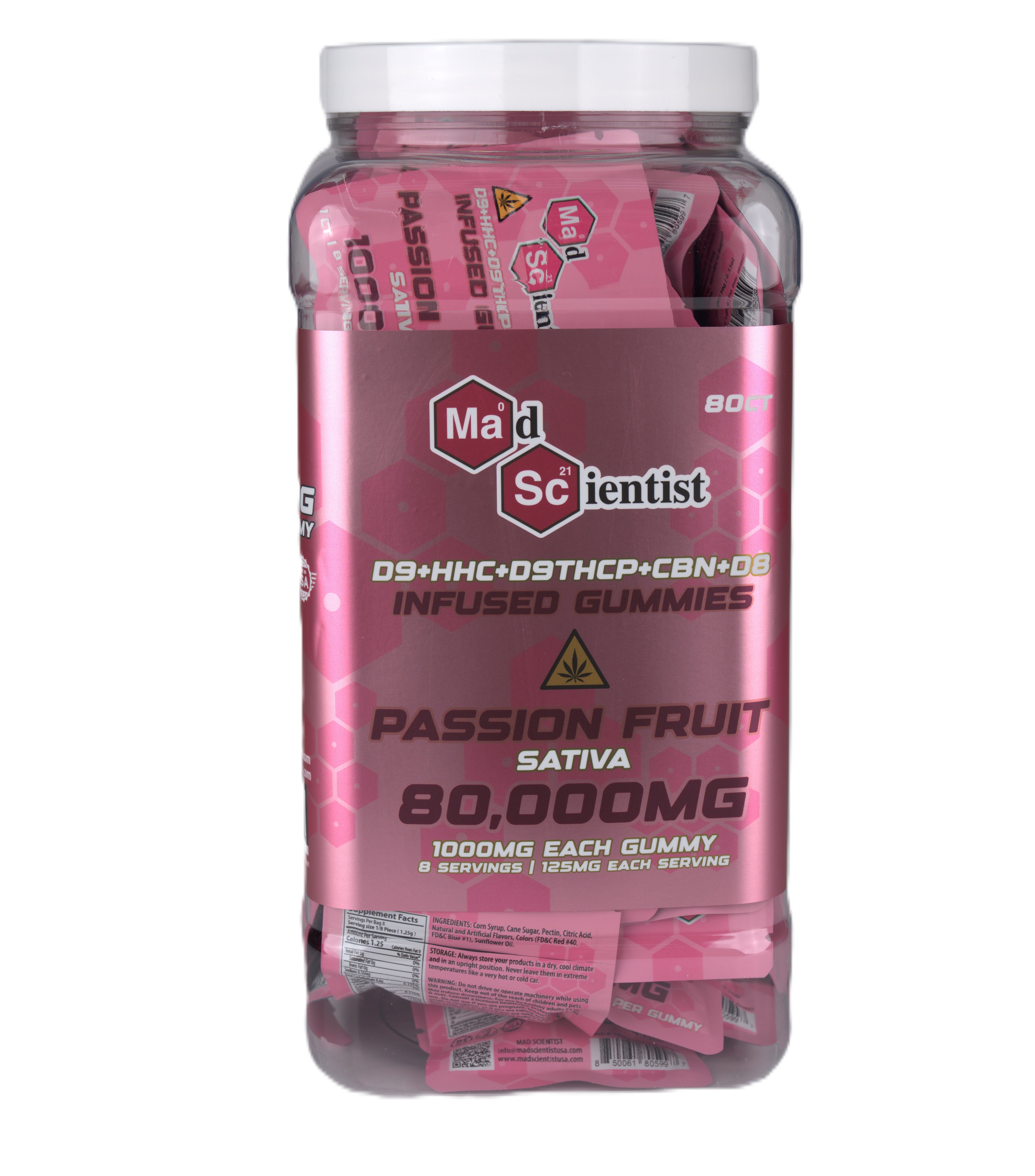MAD SCIENTIST GUMMY 80000 MG 80 CT JAR - Madscientistusa