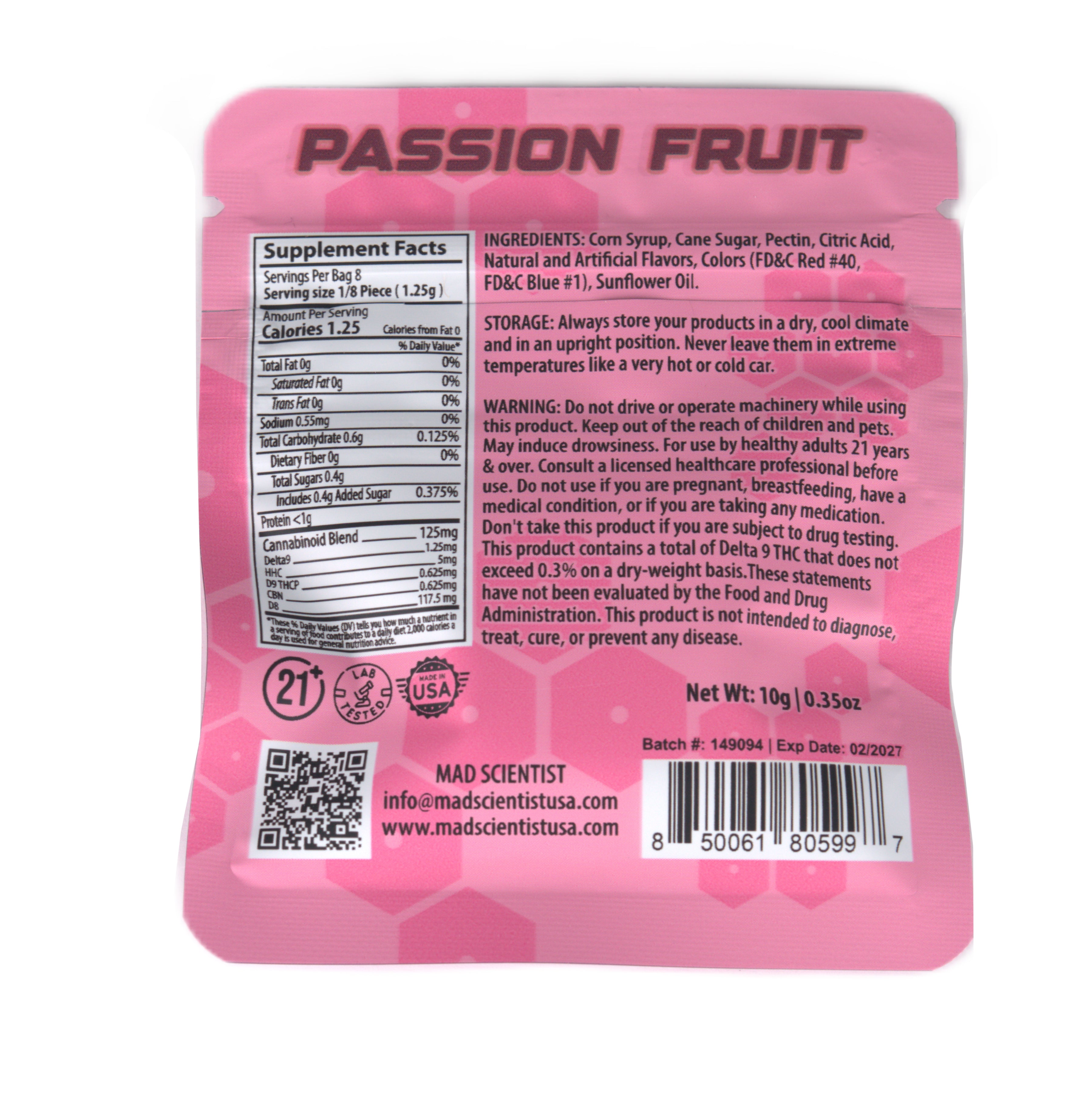 MAD SCIENTIST GUMMY 80000 MG 80 CT JAR - Madscientistusa