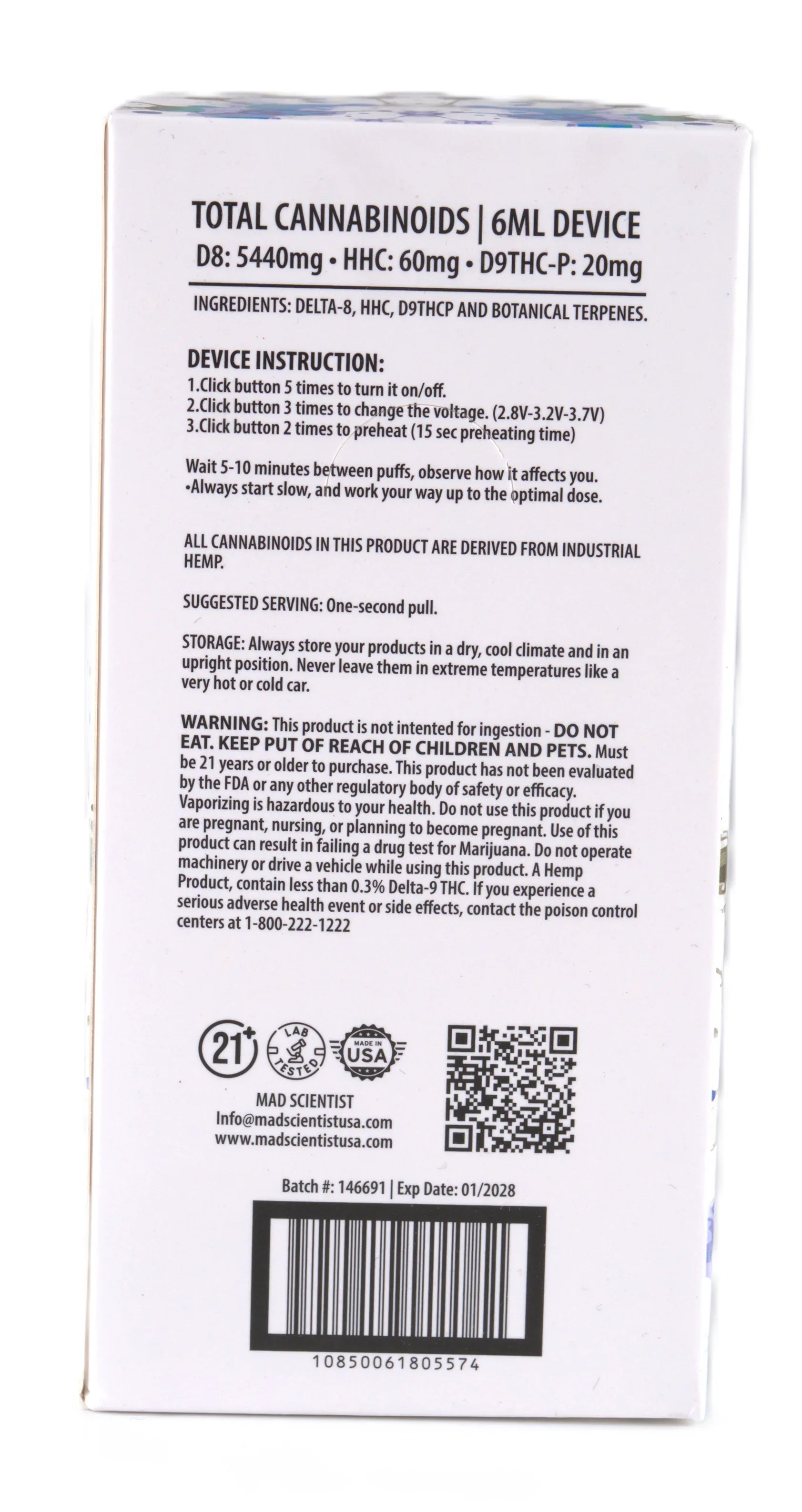 MAD SCIENTIST DISPOSABLE 6000MG - Madscientistusa