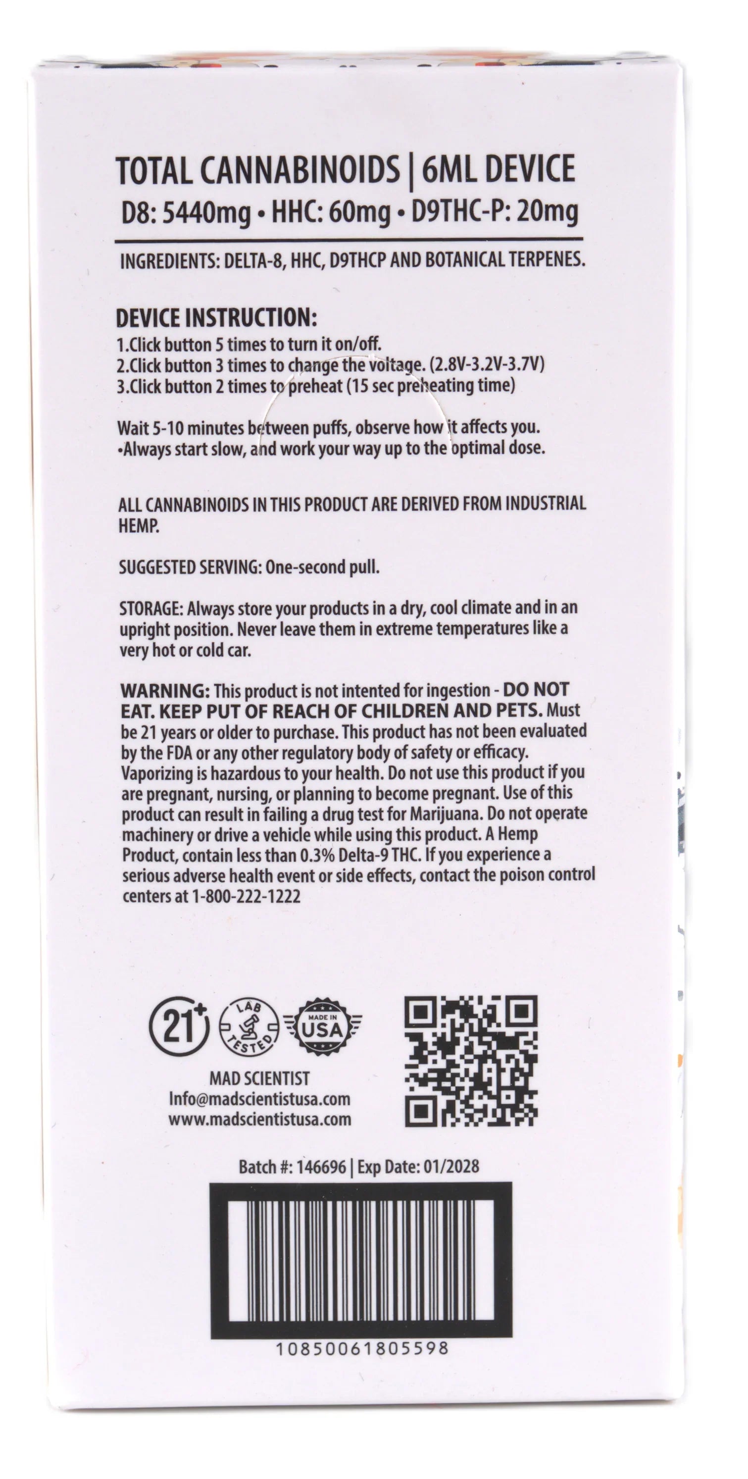 MAD SCIENTIST DISPOSABLE 6000MG - Madscientistusa