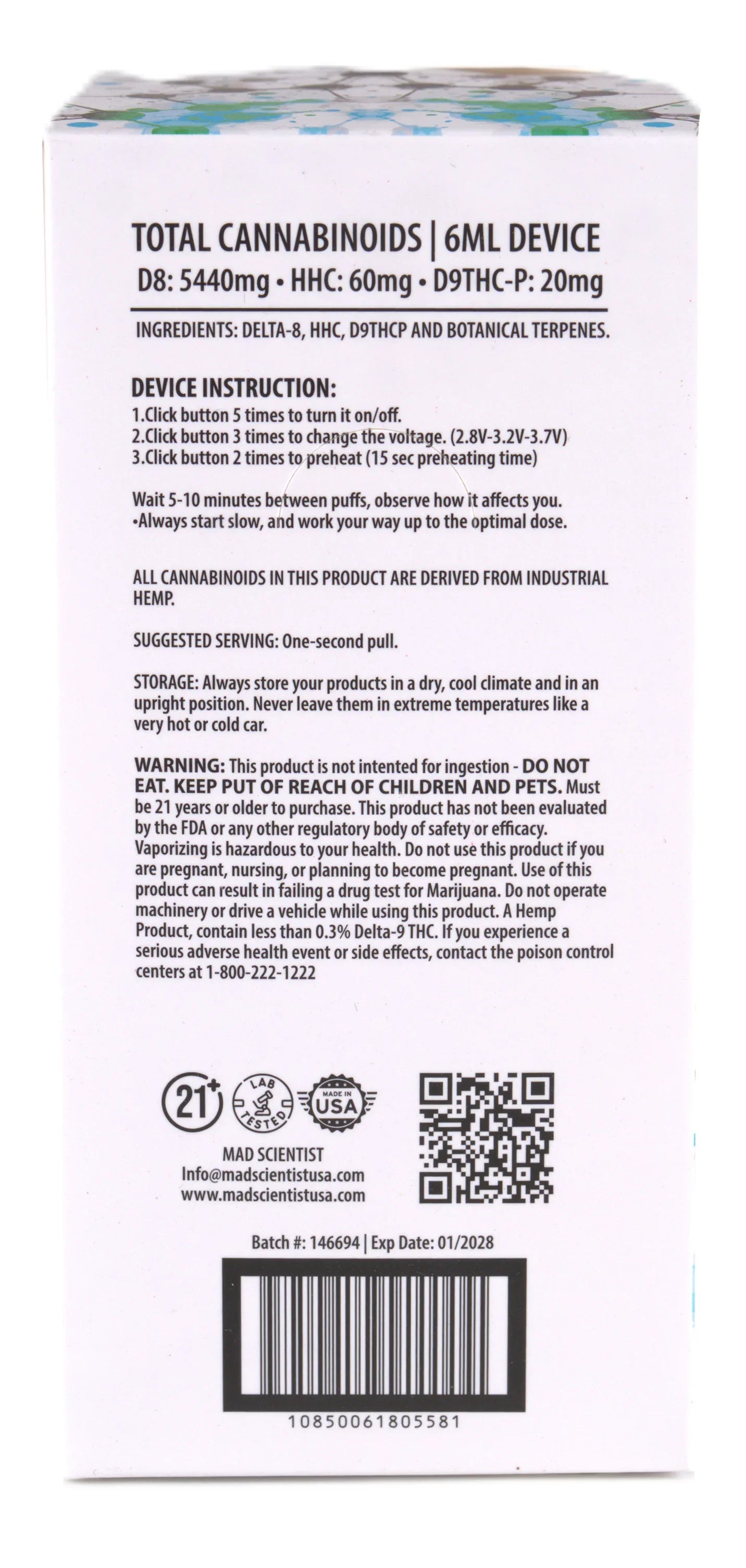 MAD SCIENTIST DISPOSABLE 6000MG - Madscientistusa