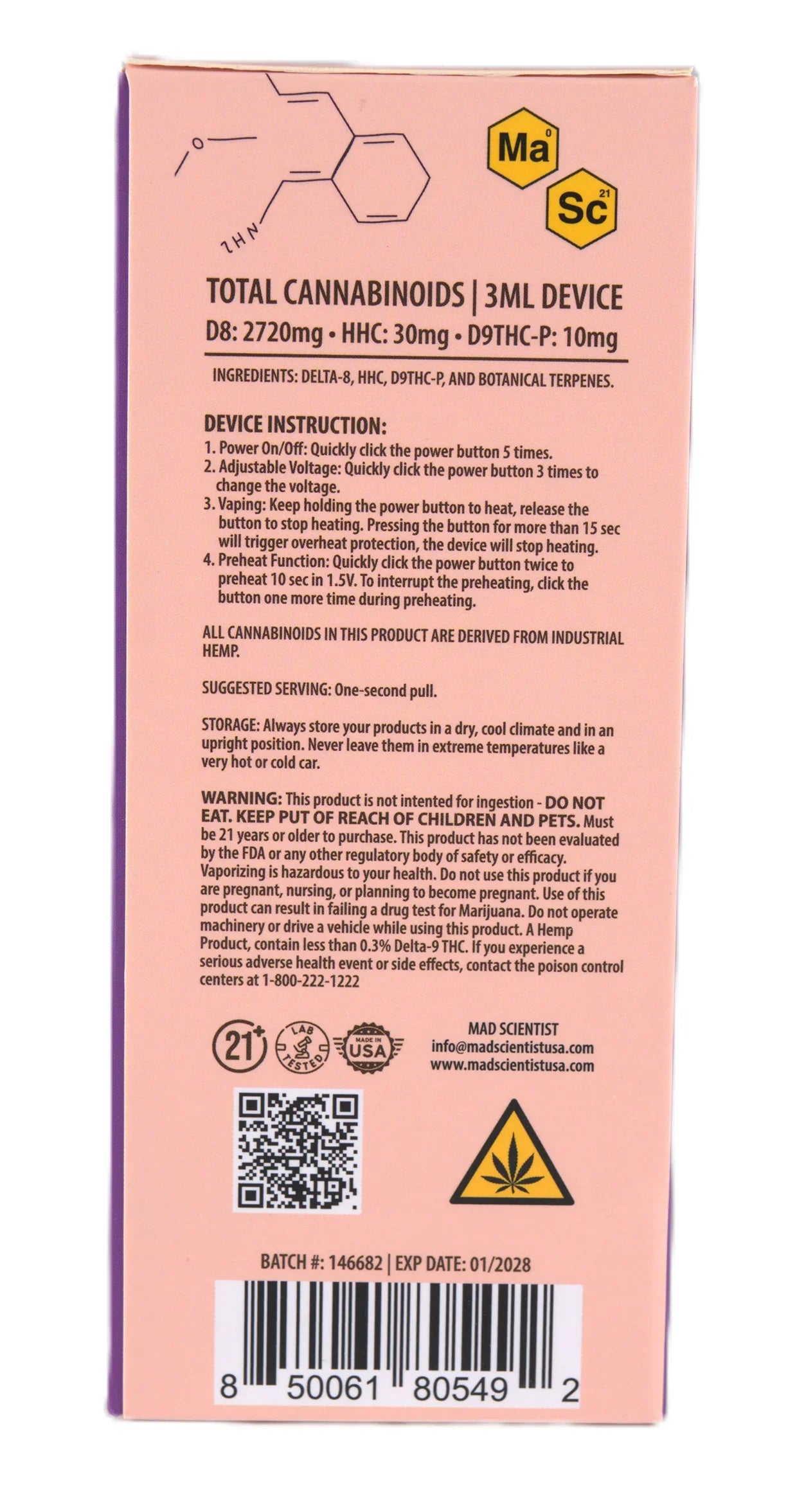 MAD SCIENTIST DISPOSABLE 3000MG - Madscientistusa