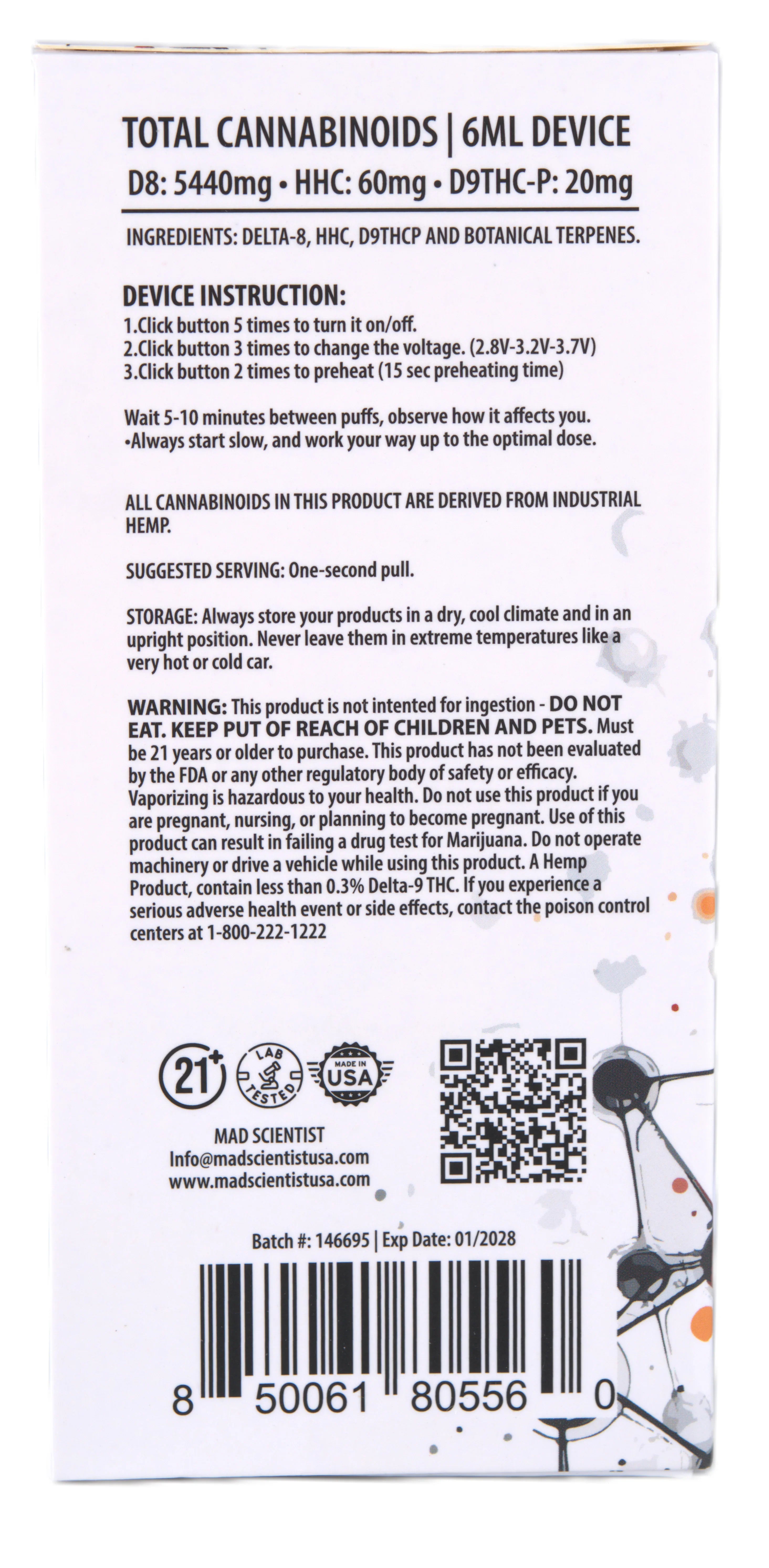 MAD SCIENTIST DISPOSABLE 6000MG - Madscientistusa