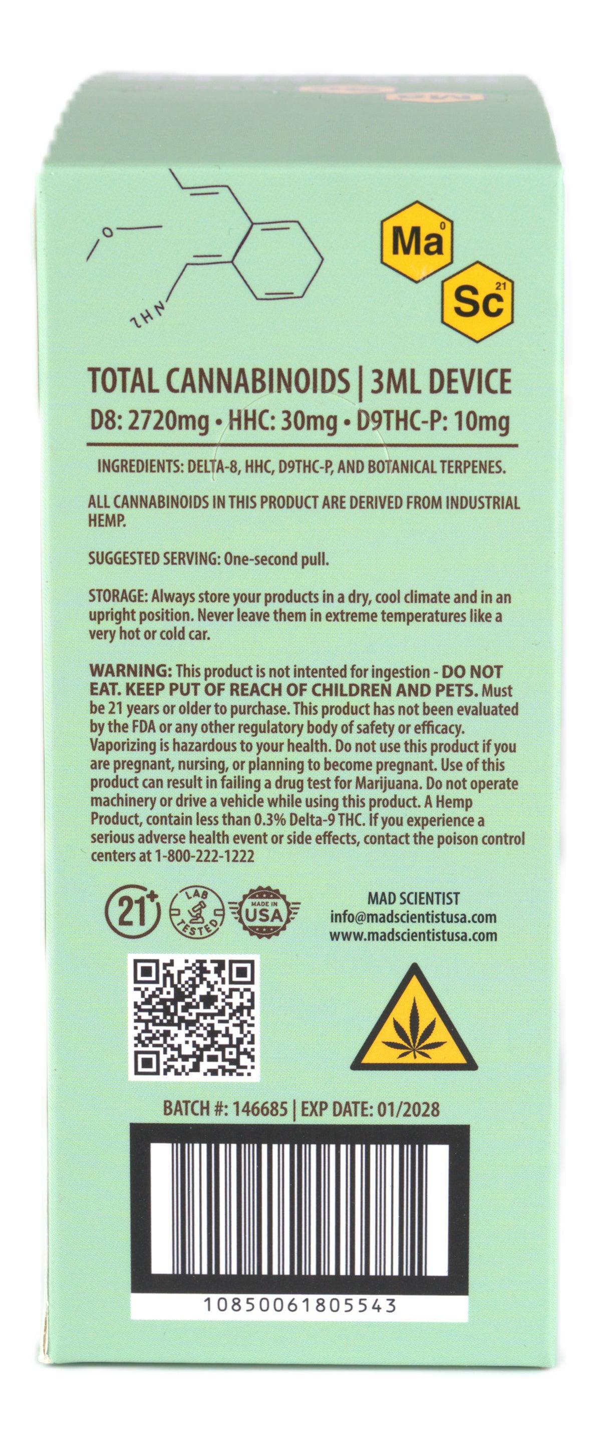 MAD SCIENTIST DISPOSABLE 3000MG - Madscientistusa