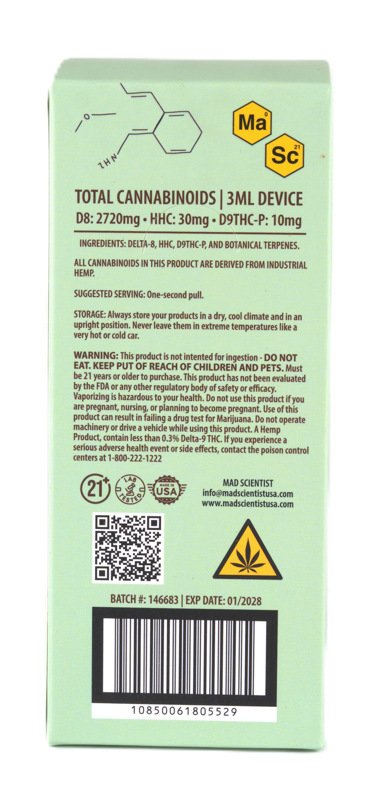 MAD SCIENTIST DISPOSABLE 3000MG - Madscientistusa