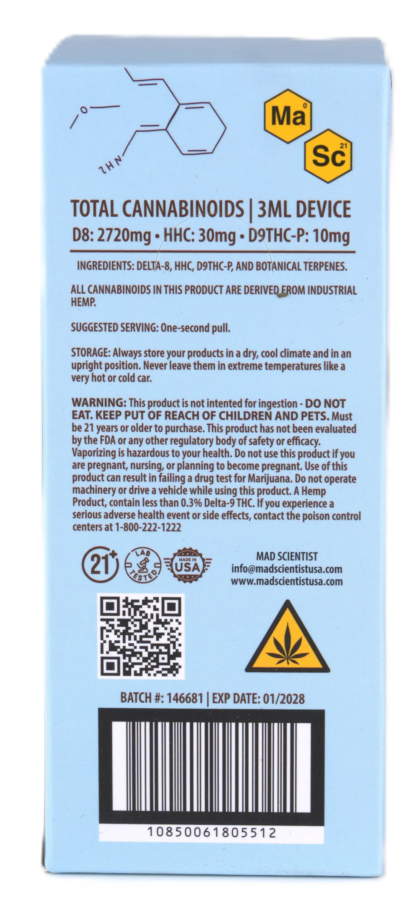 MAD SCIENTIST DISPOSABLE 3000MG - Madscientistusa