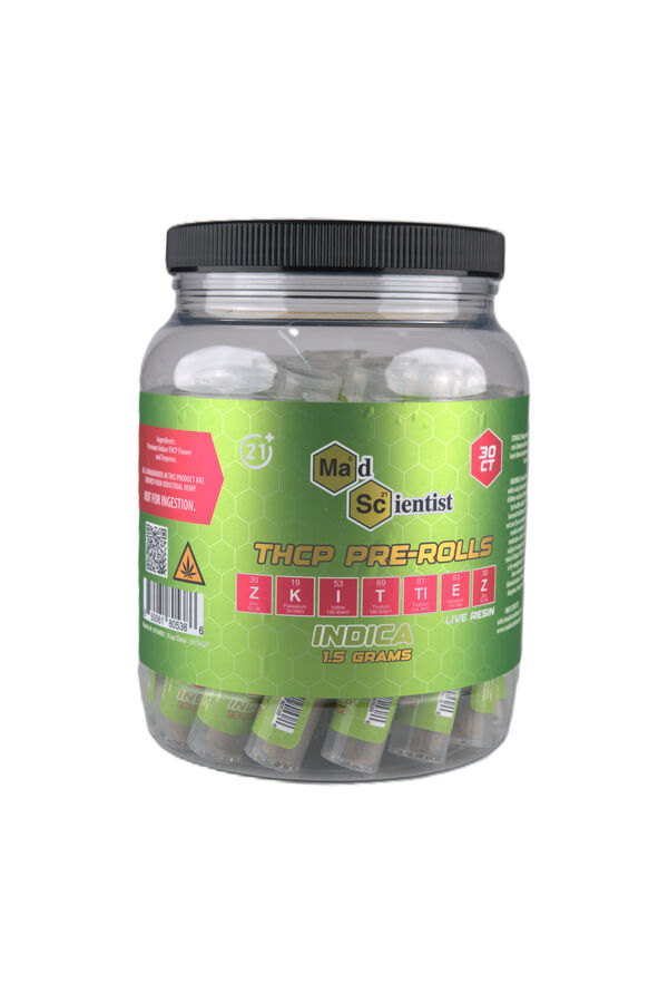 MAD SCIENTIST PRE ROLL 1.5 GM 30 CT JAR WITH TUBE - Madscientistusa